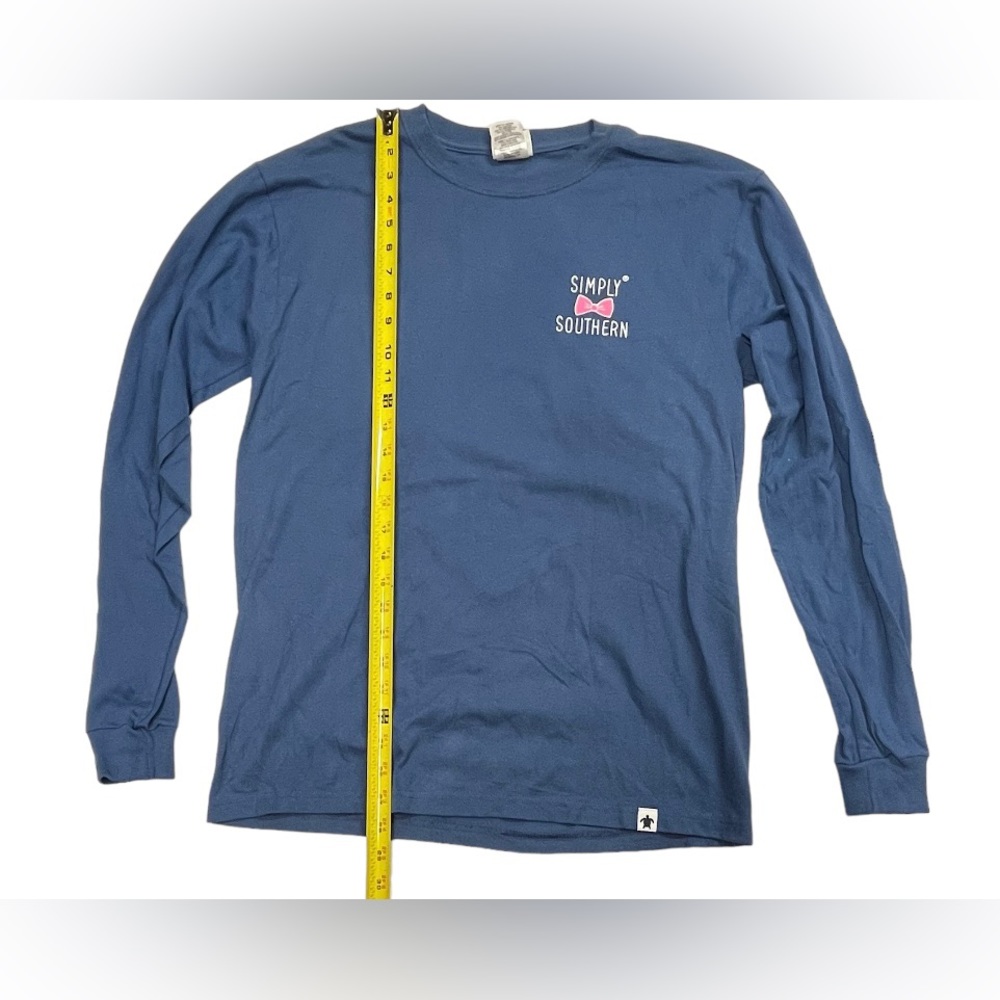 Simply southern size medium blue long sleeve shirt with dog and phrase on back. - Picture 4 of 8